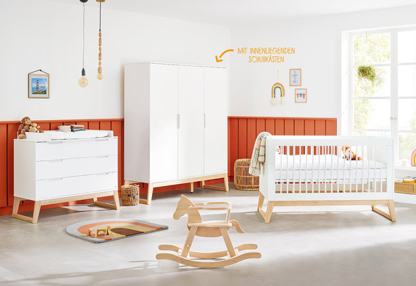 Pinolino Kinderzimmer 'Bridge' breite Wickelkommode großer Kleiderschrank