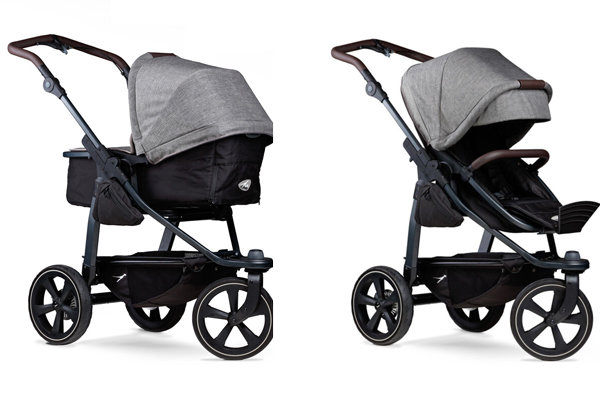 TFK Mono2 Kombikinderwagen mit Luftkammerradset Premium grau