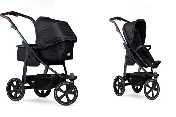TFK Mono2 Kombikinderwagen mit Luftkammerradset Schwarz