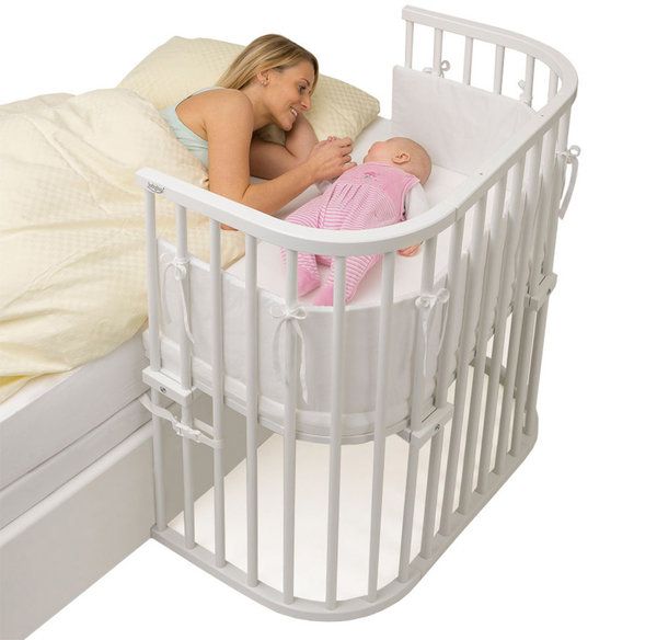 babybay Beistellbett Boxspring weiss lackiert