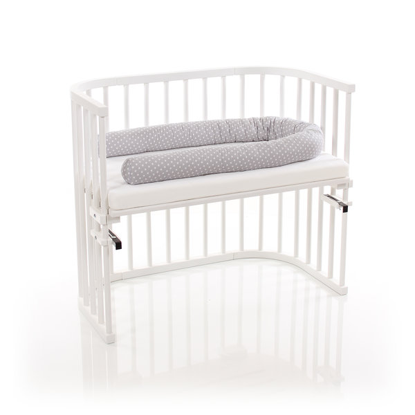 babybay Nestchenschlange für alle Modelle Lichtgrau Sterne weiss