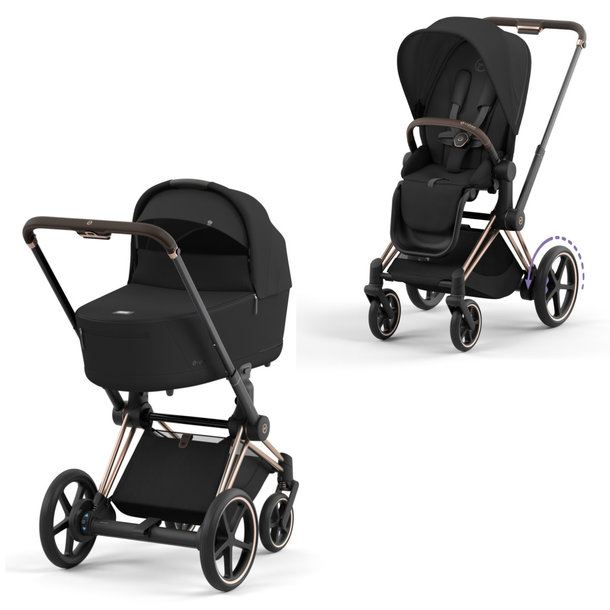 Cybex ePRIAM Kombikinderwagen Rosegold Sepia Black