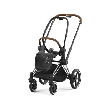 Cybex PRIAM Rahmen inkl. Sitz Hardpart in Chrome mit Griffdetail in Braun