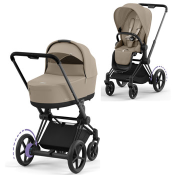 Cybex ePRIAM Kombikinderwagen Mattblack Cozy Beige